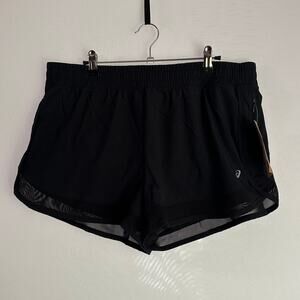 NWT Asics Women's XL Black‎ Woven Lightweight Running Shorts